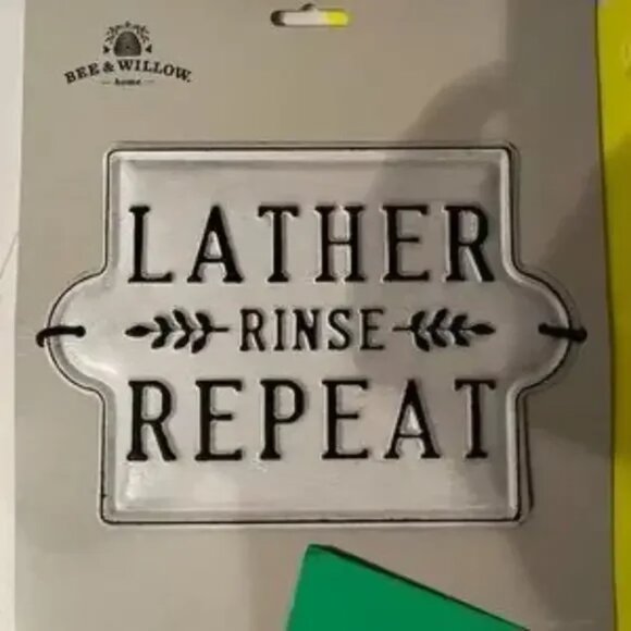 Rustic Wall Plaque - Lather - Rinse - Repeat - Picture 2 of 8